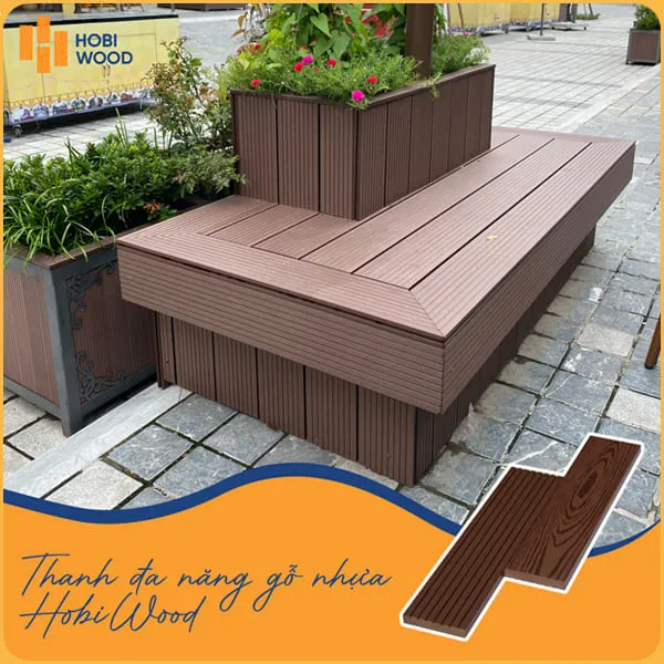 Bồn Hoa Và Bàn Ghế Gỗ Nhựa Được Làm Từ Thanh Đa Năng Tại Bình Tân TPHCM