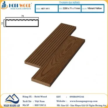 Thanh Đa Năng Gỗ Nhựa Ngoài Trời Hobi Wood HB71W11 Vibrant Yellow