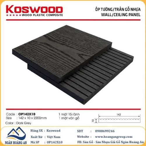 Thanh Lam Đa Năng Gỗ Nhựa Ngoài Trời Kosmos OP142X2.2M Dark Grey