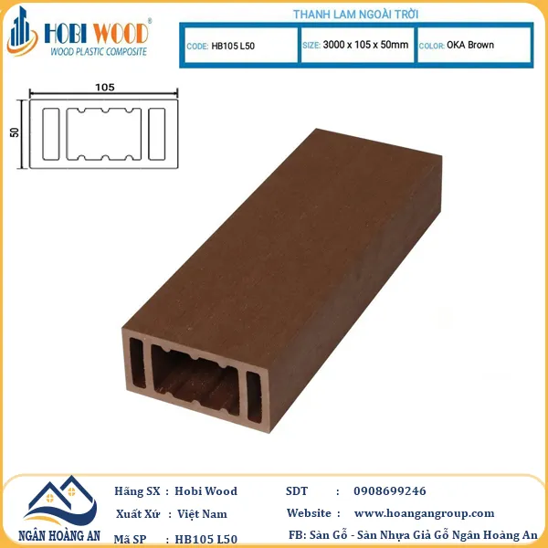 Thanh Lam Gỗ Nhựa Ngoài Trời Hobi Wood 105x50 Tại Quận 7 TPHCM Thanh Lam Gỗ Nhựa Ngoài Trời Hobi Wood 105x50 Tại Quận 7 TPHCM