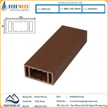 Thanh Lam Gỗ Nhựa Ngoài Trời Hobi Wood 105 x 50 Oka Brown