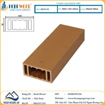 Thanh Lam Gỗ Nhựa Ngoài Trời Hobi Wood 105 x 50 Vibrant Yellow
