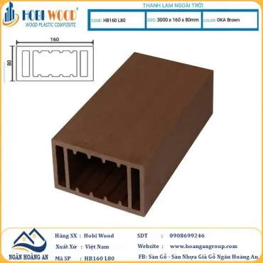 Thanh Lam Gỗ Nhựa Ngoài Trời Hobi Wood 160 x 80 Oka Brown