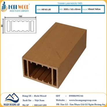 Thanh Lam Gỗ Nhựa Ngoài Trời Hobi Wood 160 x 80 Vibrant Yellow