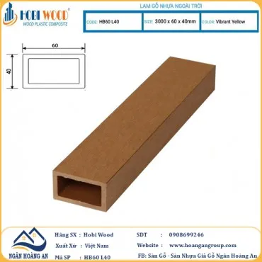Thanh Lam Gỗ Nhựa Ngoài Trời Hobi Wood 40 x 60 Vibrant Yellow