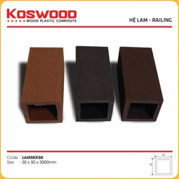 Thanh Lam Gỗ Nhựa Ngoài Trời Kosmos 50x50