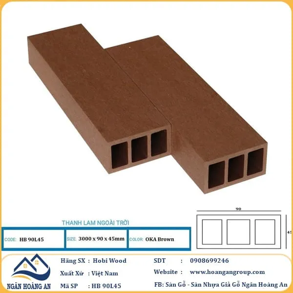 Thanh Lam Gỗ Nhựa Ngoài Trời Hobi Wood 90x45 Tại Quận 4 TPHCM Thanh Lam Gỗ Nhựa Ngoài Trời Hobi Wood 90x45 Tại Quận 4 TPHCM