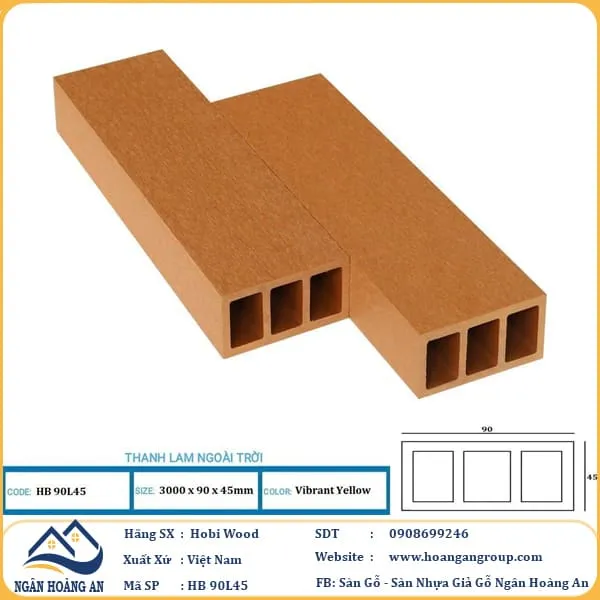 Thanh Lam Gỗ Nhựa Ngoài Trời Hobi Wood 90x45 Tại Quận 6 TPHCM Thanh Lam Gỗ Nhựa Ngoài Trời Hobi Wood 90x45 Tại Quận 6 TPHCM