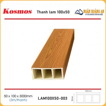 Thanh Lam Gỗ Nhựa Trang Trí Trong Nhà Kosmos LAM100x50-003