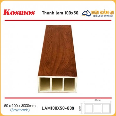 Thanh Lam Gỗ Nhựa Trang Trí Trong Nhà Kosmos LAM100x50-008