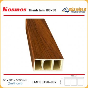 Thanh Lam Gỗ Nhựa Trang Trí Trong Nhà Kosmos LAM100x50-009