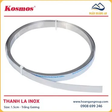 Thanh La Inox 201 Trang Trí Kosmos Trắng Gương 1.5cm