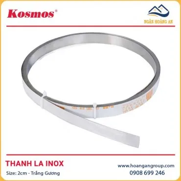 Thanh La Inox 201 Trang Trí Kosmos Trắng Gương 2cm