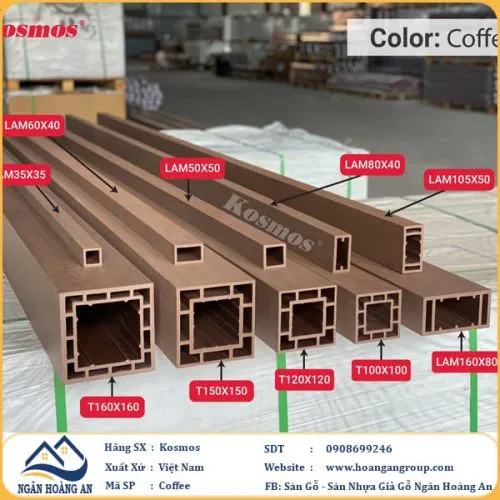 Thanh Lam Trụ Gỗ Nhựa Ngoài Trời Kosmos Coffee