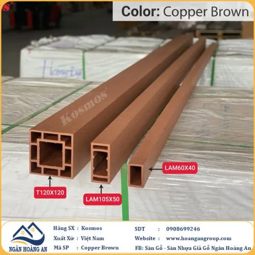 Thanh Lam Trụ Gỗ Nhựa Ngoài Trời Kosmos Màu Copper Brown