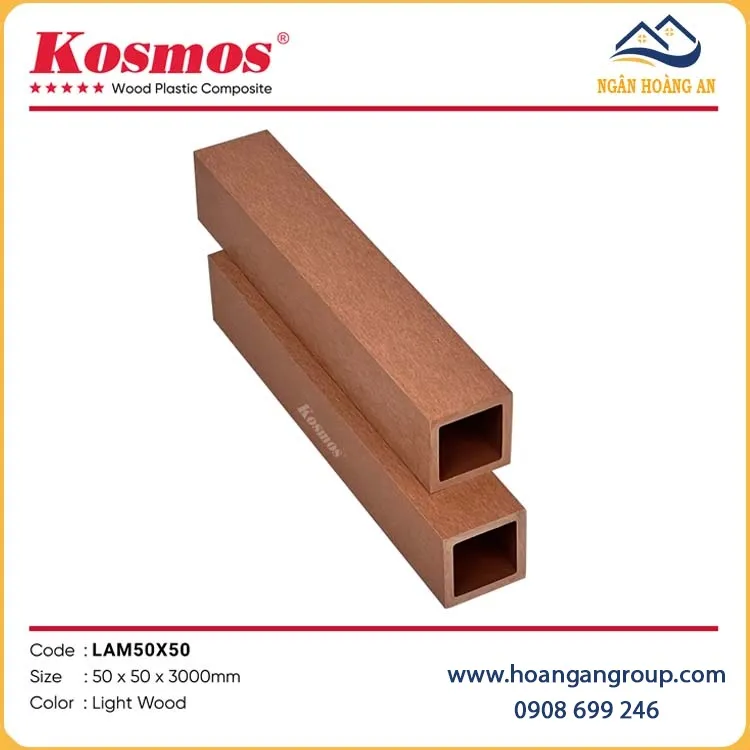 Thanh Lam Gỗ Nhựa Ngoài Trời Composite Kosmos LAM50x50 Light Wood Thanh Lam Gỗ Nhựa Ngoài Trời Composite Kosmos LAM50x50 Light Wood