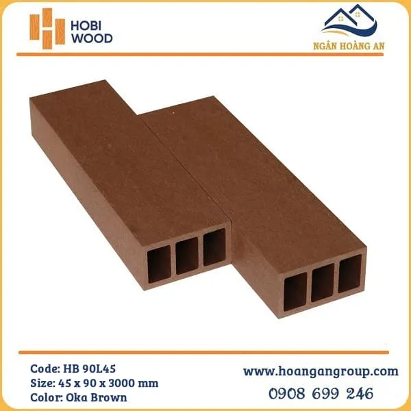Thanh Lam Gỗ Nhựa Ngoài Trời Hobi Wood HB90L45 Oka Brown Thanh Lam Gỗ Nhựa Ngoài Trời Hobi Wood HB90L45 Oka Brown