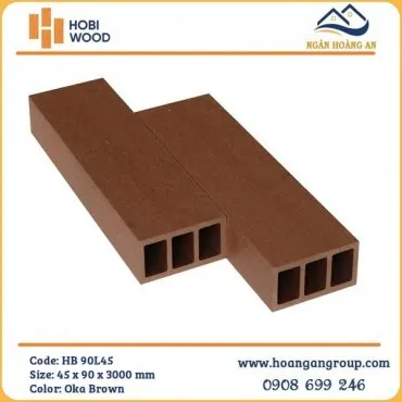 Thanh Lam Gỗ Nhựa Ngoài Trời Hobi Wood HB90L45 Oka Brown