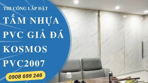 Thi Công Ốp Tường PVC Giả Đá Kosmos PVC2007 Tại Nhà Bè TPHCM