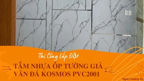 Thi Công Ốp Tường Nhựa PVC Giả  Đá Kosmos PVC2001 Tại Bình Thạnh TPHCM