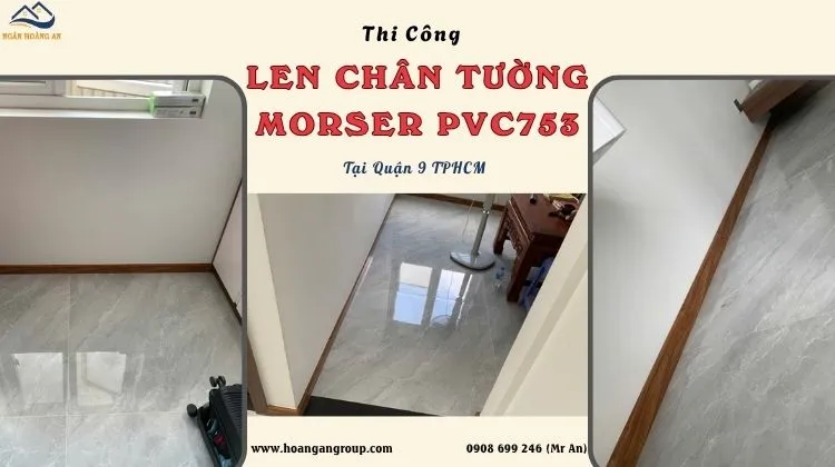 Thi Công Len Chân Tường Morser PVC753 Cao 75mm 
