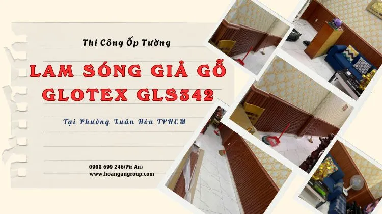 Thi Công Ốp Tường Lam Sóng Glotex Giả Gỗ GLS342 Thi Công Ốp Tường Lam Sóng Glotex Giả Gỗ GLS342