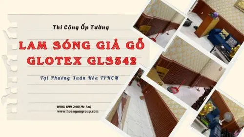 Thi Công Ốp Tường Lam Sóng Glotex Giả Gỗ GLS342 Tại Phường Xuân Hòa TPHCM