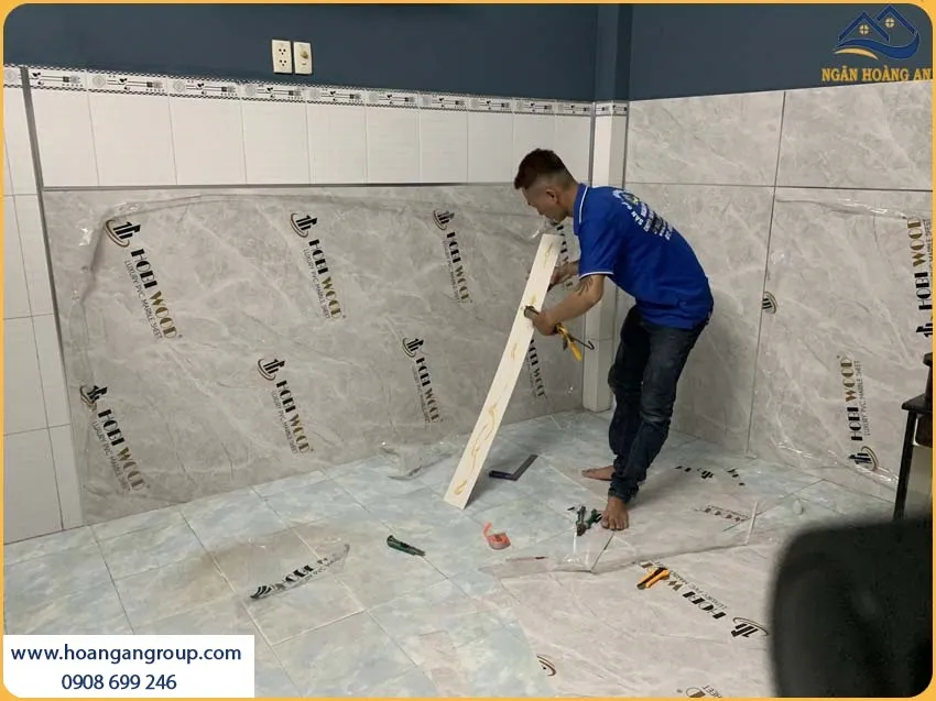 Tường Căn Hộ Được Ốp Bởi Tấm PVC Nhựa Giả Bê Tông Hiện Đại Tường Căn Hộ Được Ốp Bởi Tấm PVC Nhựa Giả Bê Tông Hiện Đại