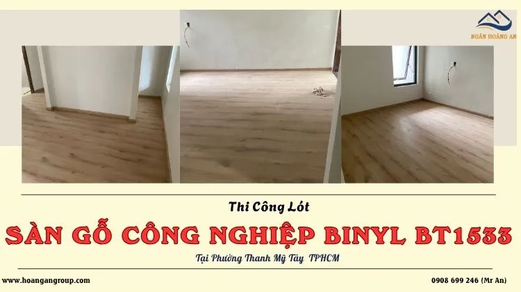Thi Công Lót Sàn Gỗ Binyl BT1533 Tại Phường Thạnh Mỹ Tây TPHCM
