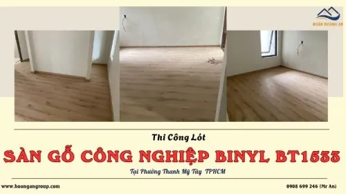 Thi Công Lót Sàn Gỗ Binyl BT1533 Tại Phường Thạnh Mỹ Tây TPHCM