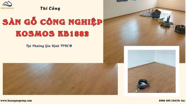 Thi Công Sàn Gỗ Công Nghiệp Kosmos KB1882 
