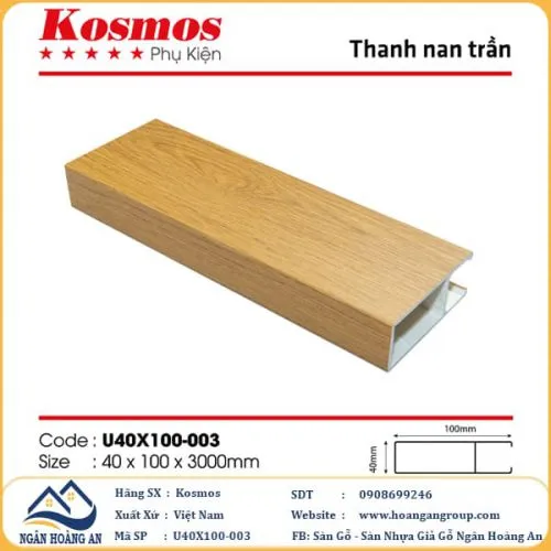 Trần Nan Nhựa Giả Gỗ Kosmos U40X100-003