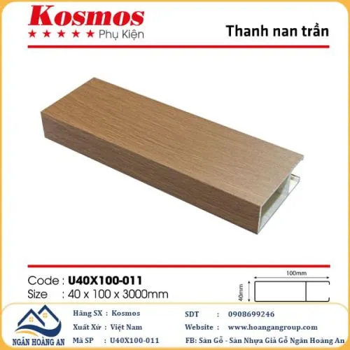 Trần Nan Nhựa Giả Gỗ Kosmos U40X100-011