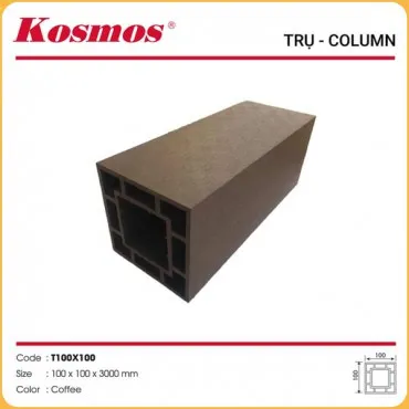 Lam Trụ Pergola Gỗ Nhựa Ngoài Trời Kosmos T100 x 100 Coffee
