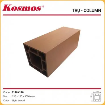 Lam Trụ Pergola Gỗ Nhựa Ngoài Trời Kosmos T120 x 120 Light Wood