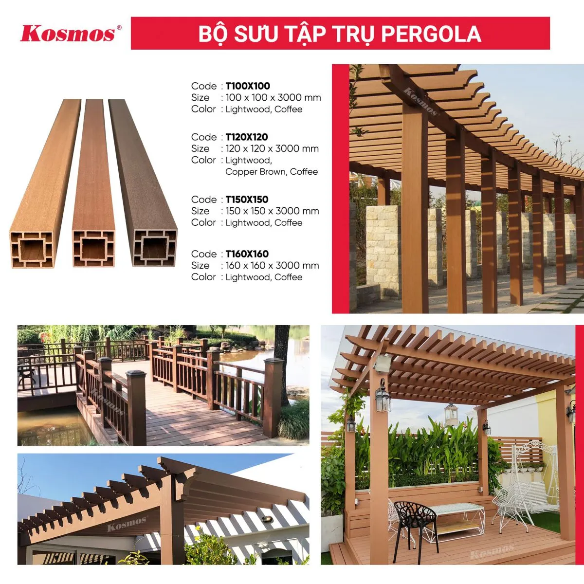 Ứng Dụng Của Lam Trụ Pergola Gỗ Nhựa Ngoài Trời