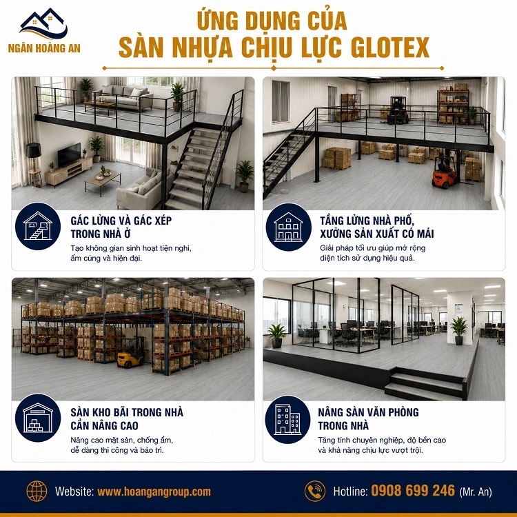 Sàn Nhựa Chịu Lực Glotex Ứng Dụng Làm Gác Xép Gác Lửng