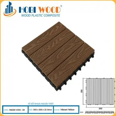 Vỉ Gỗ Nhựa Ngoài Trời Hobi Wood Vân 3D Vibrant Yellow