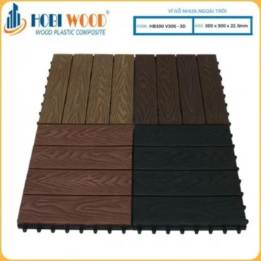 Vỉ Gỗ Nhựa Ngoài Trời Hobi Wood Vân 3D