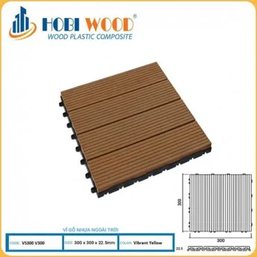 Vỉ Gỗ Nhựa Ngoài Trời Hobi Wood Vân Sọc Vibrant Yellow