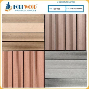 Vỉ Gỗ Nhựa Ngoài Trời Hobi Wood Vân Sọc