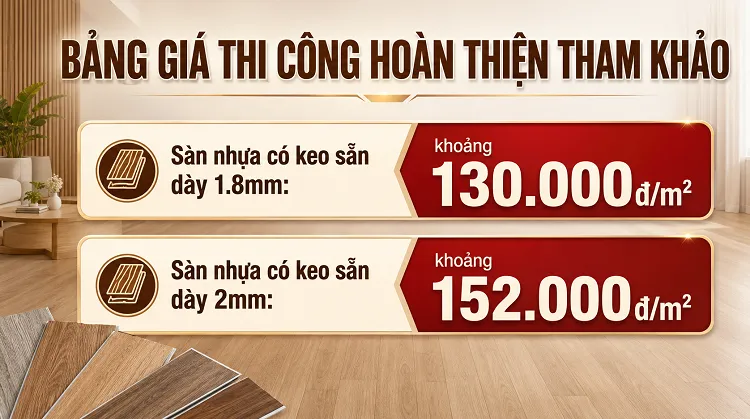 Báo Giá Thi Công Hoàn Thiện Sàn Nhựa Có Keo Sẵn Tại TPHCM