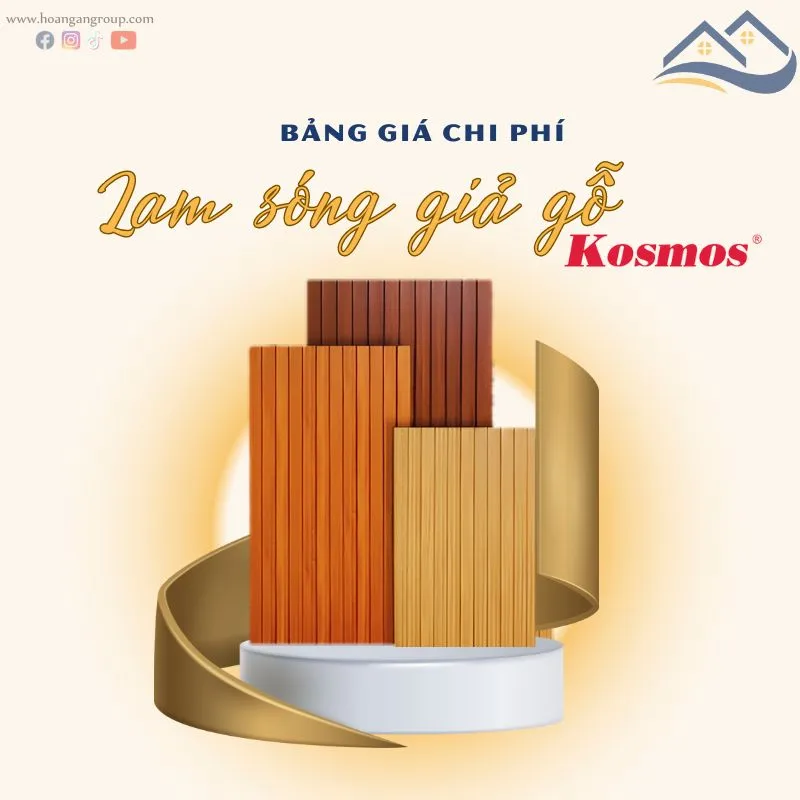 Bảng Giá Tấm Nhựa Ốp Tường Lam Sóng Giả Gỗ, Giả Bê Tông Kosmos