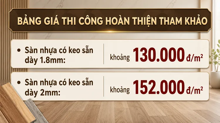 Giá Thi Công Hoàn Thiện Sàn Nhựa Tự Dán Cho Phòng Ngủ Tại TPHCM