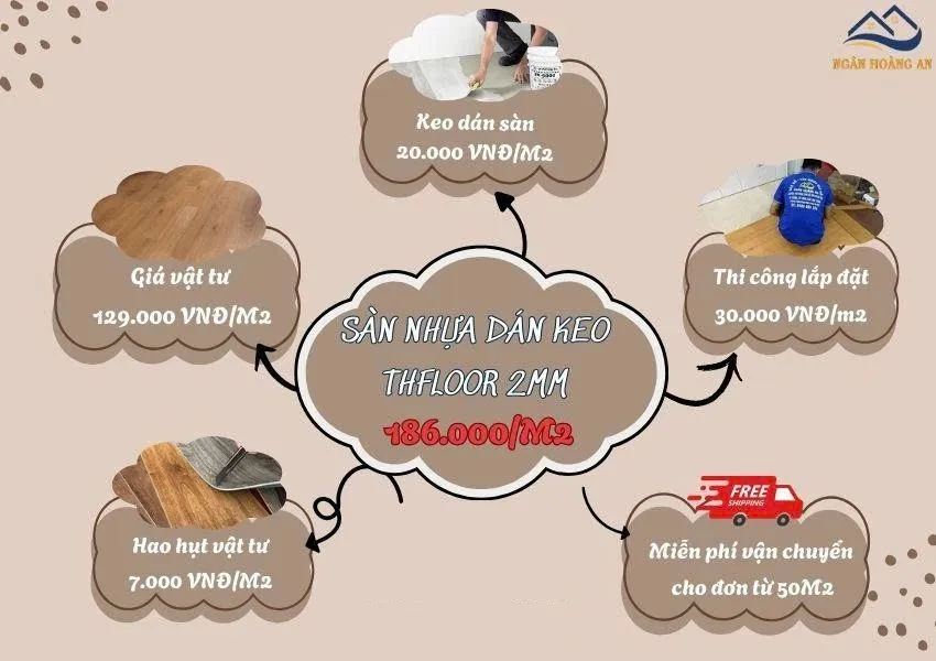 Bảng Giá Thi Công Sàn Nhựa Dán Keo THFloor 2mm Bảng Giá Thi Công Sàn Nhựa Dán Keo THFloor 2mm
