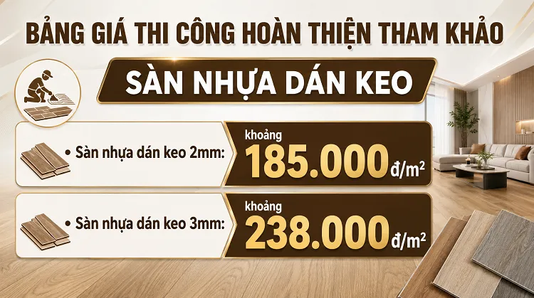 Báo Giá Thi Công Hoàn Thiện Sàn Nhựa Dán Keo Giả Gỗ Tại Bình Dương Báo Giá Thi Công Hoàn Thiện Sàn Nhựa Dán Keo Giả Gỗ Tại Bình Dương