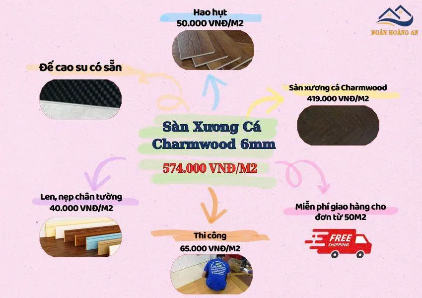 Bảng Giá Thi Công Sàn Nhựa Hèm Khoá Charm Wood