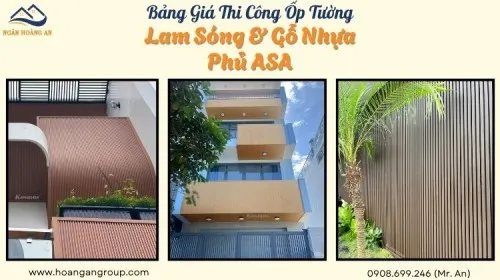 Bảng Giá Trọn Gói Ốp Tường Ngoài Trời Lam Sóng Và Gỗ Nhựa Phủ ASA 