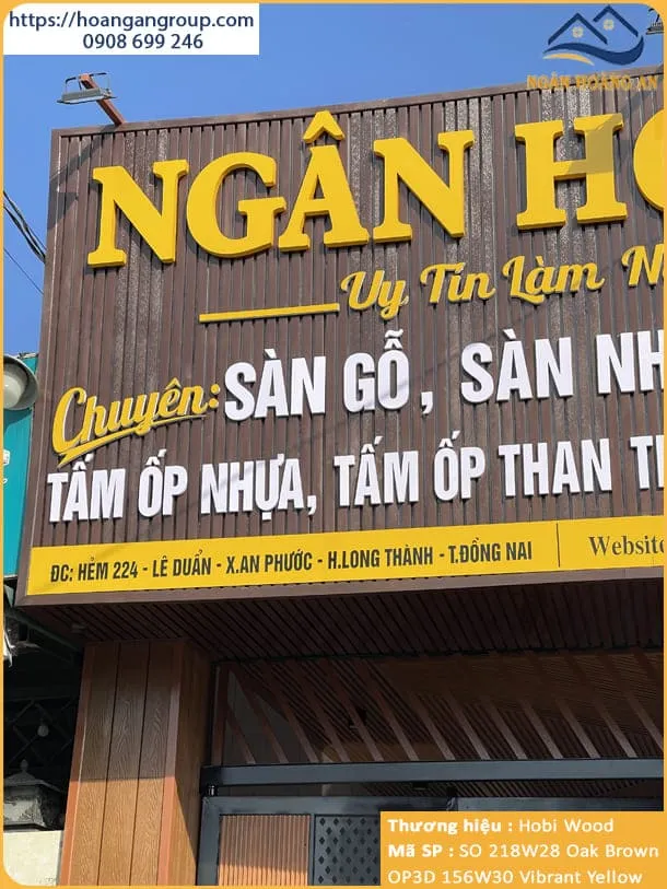 Bảng Hiệu Lam Sóng Gỗ Nhựa Ngoài Trời Hobi Wood Tại Long Thành Đồng Nai