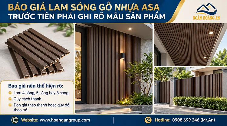 Báo Giá Lam Sóng Gỗ Nhựa ASA Trước Tiên Phải Ghi Rõ Mẫu Sản Phẩm